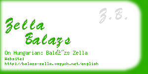 zella balazs business card